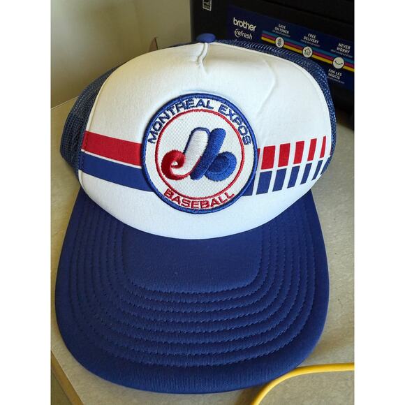 '47 Brand Montreal Expos Hat Mens Adjustable Blue Snapback Trucker MLB Retro New - Picture 1 of 4